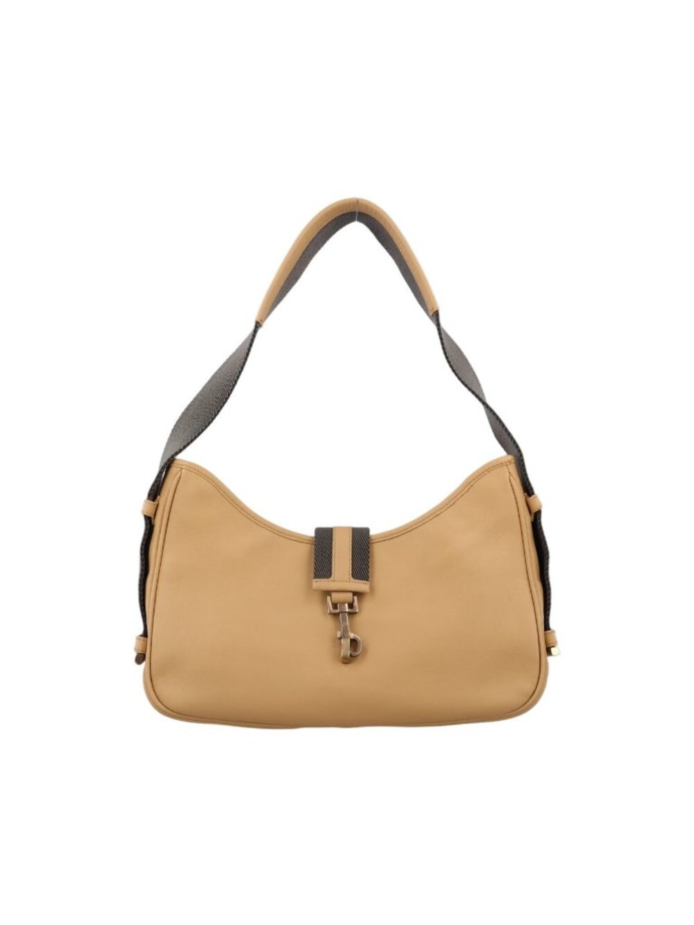 Gucci Perforated Jackie Camel Leather Handbag